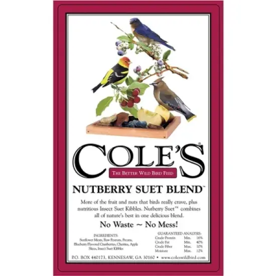 Cole's Wild Bird Food Nutberry Suet Blend image {1}