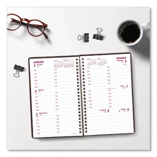 DuraFlex Weekly Planner, 8 x 5, Black Cover, 12-Month (Jan to Dec): 2026 image {3}