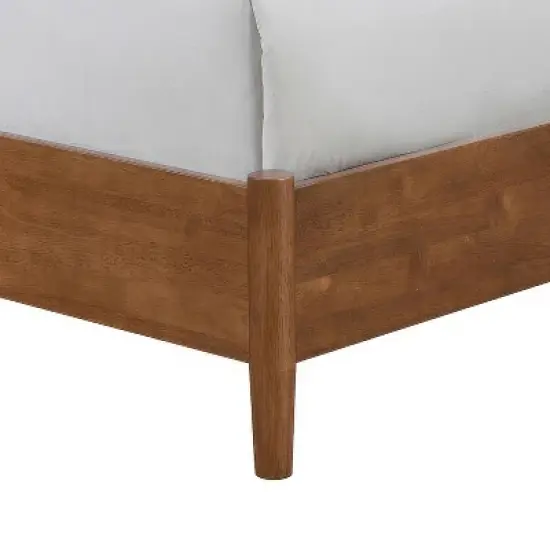 HOMES: Inside + Out 3pc King Riverstone Mid-Century Modern Boucle Bedroom Set with 2 Nightstands Walnut image {9}
