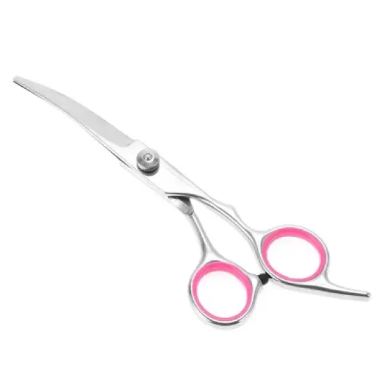 Unique Bargains Pet Grooming Scissors 5.5 Inches Silver Tone Pink 1 Pc image {4}