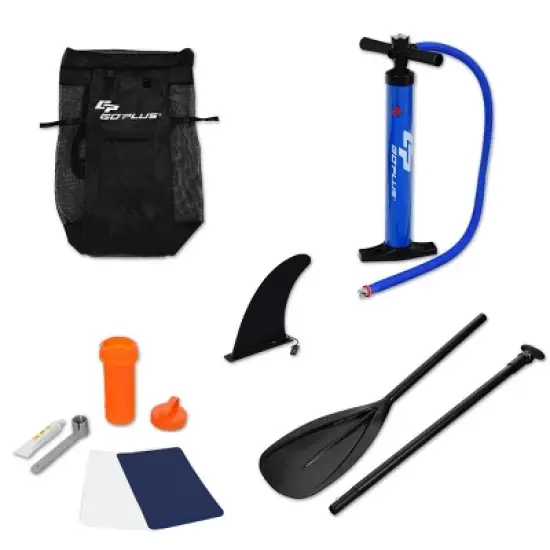 Costway 11' Inflatable Stand up Paddle Board Surfboard SUP W/ Bag Adjustable Paddle Fin image {8}