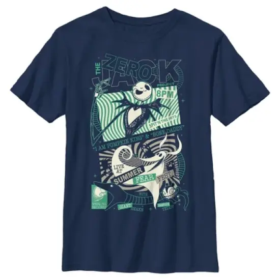 Boy's The Nightmare Before Christmas Jack and Zero Fest Poster T-Shirt image {3}