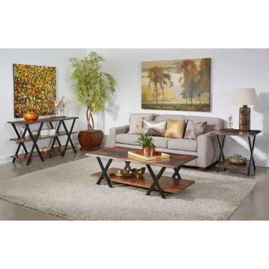 Sierra Ii Console Table with Black Legs Brown - Treasure Trove Accents image {3}