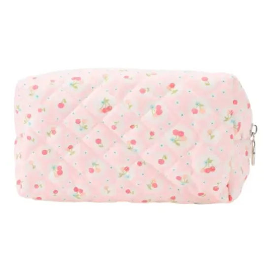 Unique Bargains Women Portable Cherry Makeup Bag Camping 1 Pc image {3}