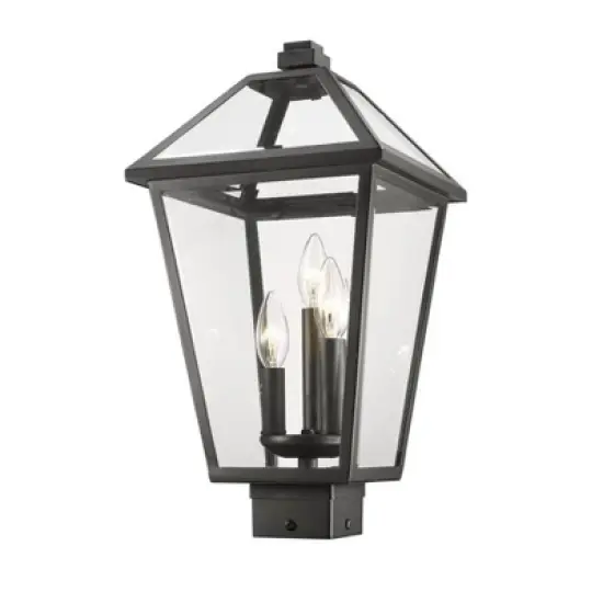 Talbot 3-Light Outdoor Post Mount Fixture - Classic Village Style, Dimmable, Wet Rated image {1}