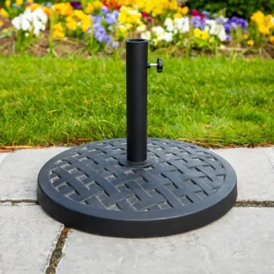 Rashida Round Lattice Weave Umbrella Stand - Saracina Home image {3}