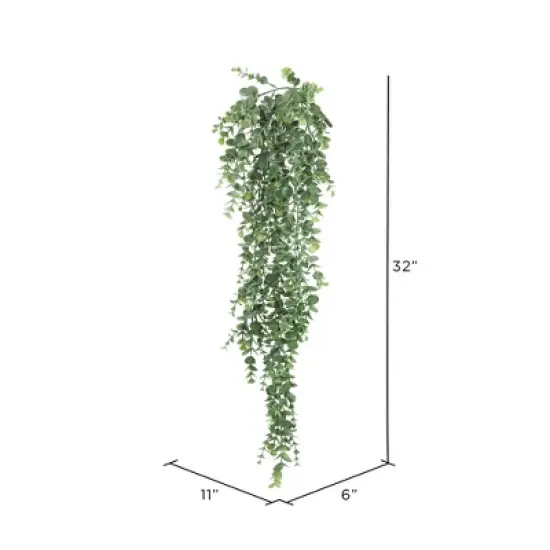 Vickerman 32" Artificial Green Hanging Mini Leaf Eucalyptus Bush, 2 per Pack. image {1}