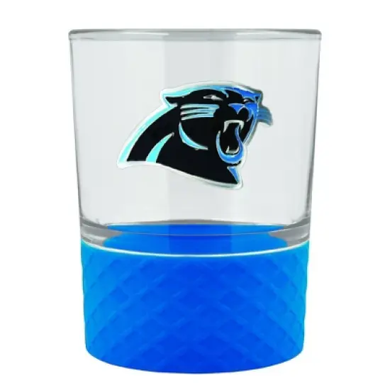 NFL Carolina Panthers 14oz Rocks Glass Set with Silicone Grip - 2pc image {2}