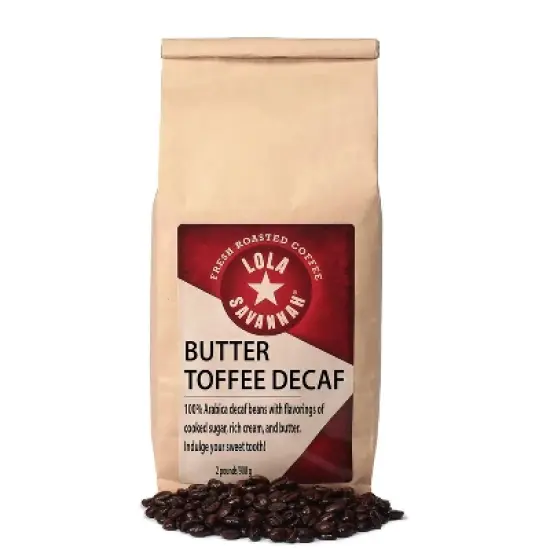 Lola Savannah Butter Toffee Whole Bean Decaf Coffee - 32oz image {9}