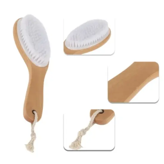 Unique Bargains Curved Handle Bath Brush 9.84" Length White 1 Pc image {2}