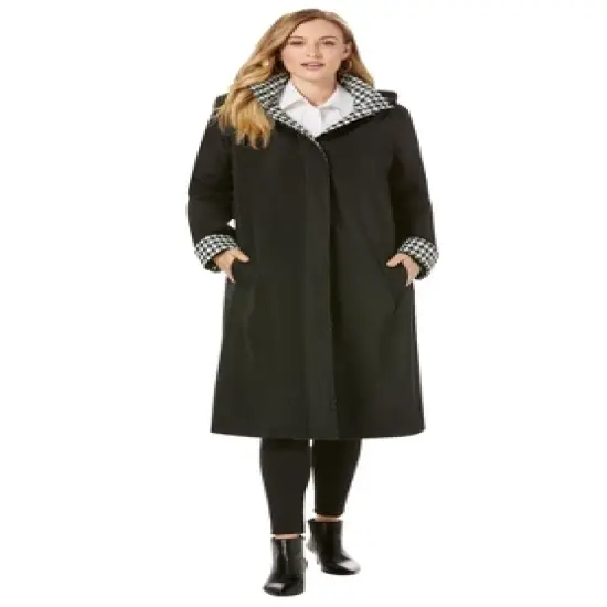Jessica London Women&rsquo;s Plus Size Contrast Hood Raincoat image {2}