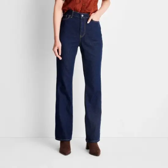 Women's High-Rise Flare Denim Pants - Future Collective&trade; with Reese Blutstein Dark Blue Denim image {3}
