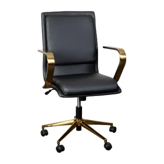 Merrick Lane Mid-Back Home Office Chair with Armrests, Height Adjustable Swivel Seat and Five Star Base image {12}