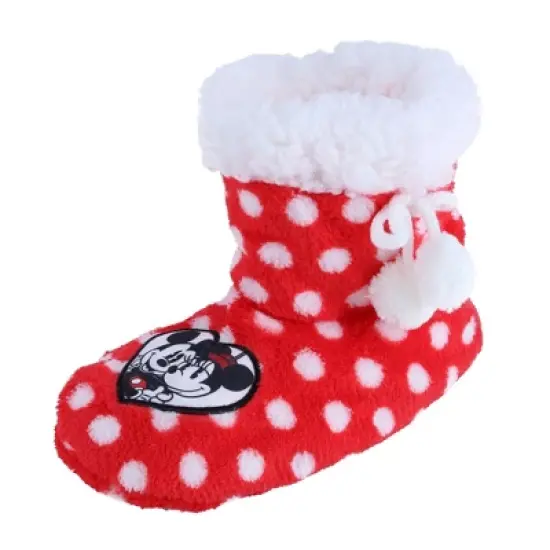 Textiel Trade Kids' Disney Mickey and Minnie Mouse Polka Dot Bootie Slipper image {3}
