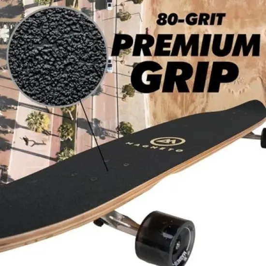 Magneto 44-inch Kicktail Cruiser Longboard Skateboard - Bamboo & Hard Maple Deck - Commuting, Cruising, Carving (Blue Fog) image {3}