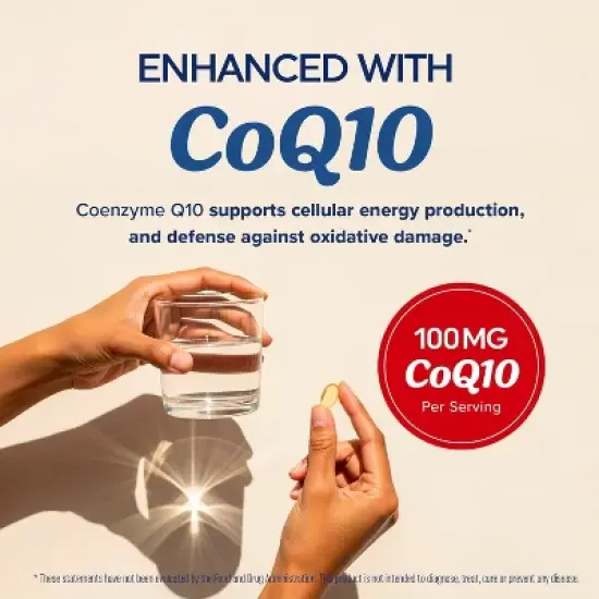 Omega 3 Fish Oil + CoQ10 Softgels, Omega-3 with CoQ10 Supplement for Heart Health, Cellular Energy, & Antioxidant Support, Lemon, MAV Nutrition, 60ct image {4}
