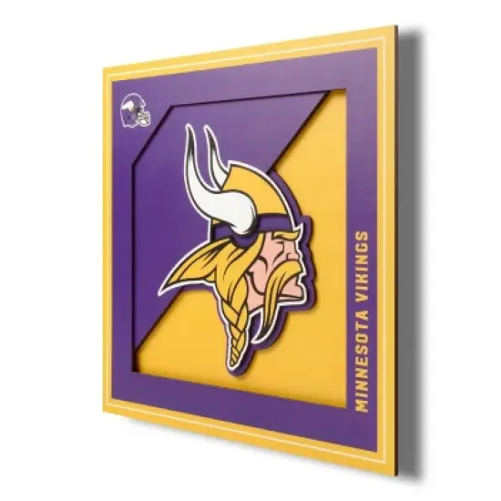 NFL Minnesota Vikings 3D Logo Series Wall Art - 12"x12" image {4}