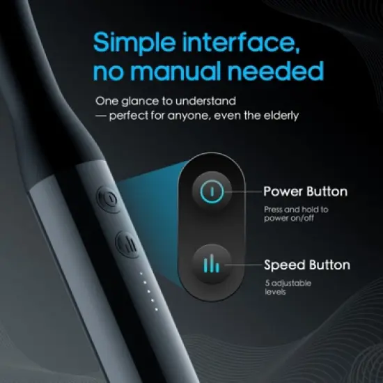 SUGIFT Ergonomic Long Handle Massage Gun Ultra-Quiet Deep Tissue with 5-Speed Control image {5}