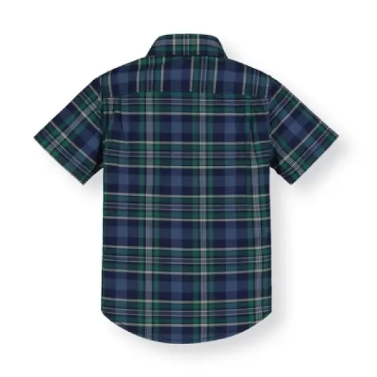 Hope & Henry Boys' Stretch Poplin Short Sleeve Button Down Shirt, Infant image {3}
