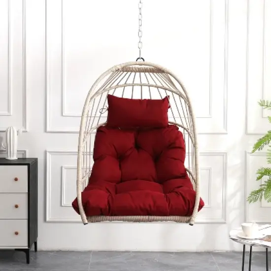 YOOCOZZ Outdoor Rattan Egg Swing Chair image {12}