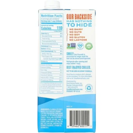 Good Karma Vanilla Protein Flax Milk - Case of 6/32 oz image {2}