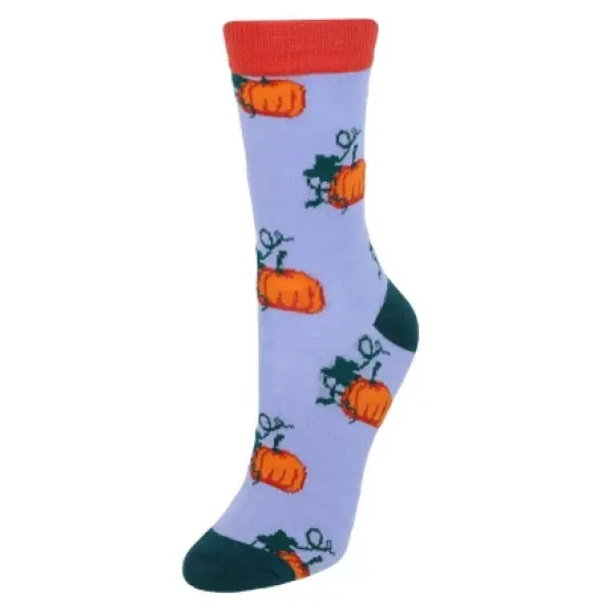 CTM Women's Fall Halloween Pumpkin Novelty Socks (1 Pair) image {2}