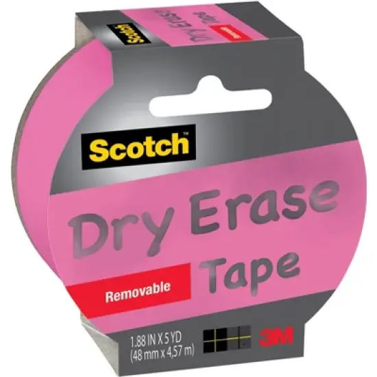 Scotch Dry Erase Removable Tape, 1.88 Inches x 5 Yards, Pink image {2}
