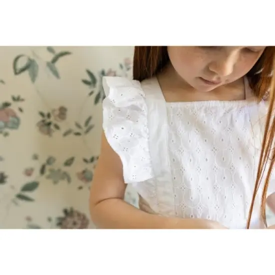 Hope & Henry Girls' Organic Cotton Ruffle Apron Dress, Toddler image {3}