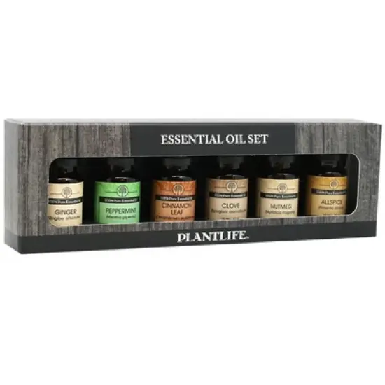 Plantlife Holiday Set 6-pack (Ginger, Cinnamon Leaf, Peppermint, Clove, Nutmeg, Allspice) Aromatherapy Oil Set - No Additives - 10 ml image {2}
