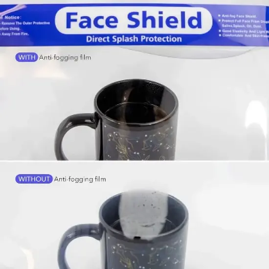 VastMedic 3 Pack Reusable Face Shields with Anti-Fog Coating image {4}