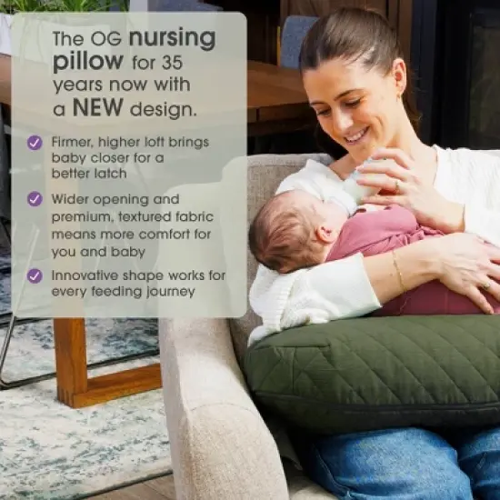 Boppy Luxe Nursing Pillow - Green Moss Quilt image {1}