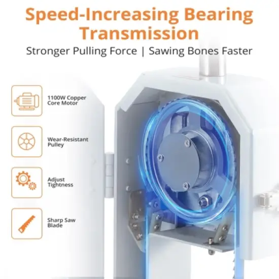 Garvee Meat Saw,  0.39～5.7 Inches Cutting Thickness with 6 Saw Blades, Bone Saw with Workbench image {4}