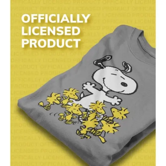 Women's - Peanuts - Snoopy Woodstock Need Hug Lightweight French Terry Wide Neck Long Sleeve Graphic Shirt image {4}