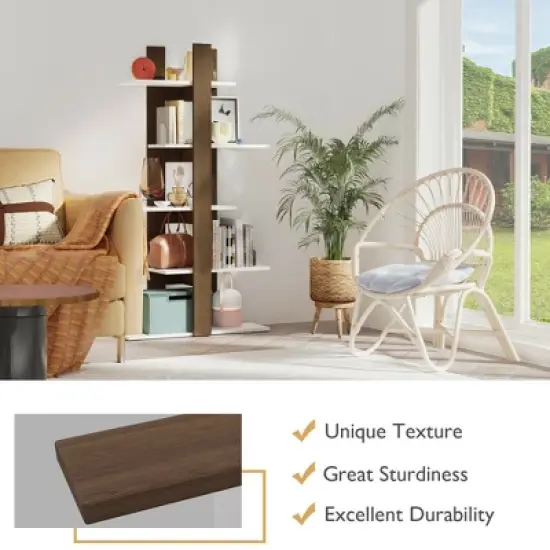 Costway 5-Tier Bookshelf Freestanding Storage Shelf Tree Bookshelf Room Divider image {6}