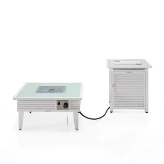 LeisureMod Walbrooke Patio Square Fire Pit and Tank Holder with Slats Design image {19}