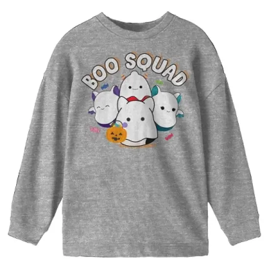 Squishmallows Halloween Boo Squad Youth Heather Gray Long Sleeve Tee image {2}