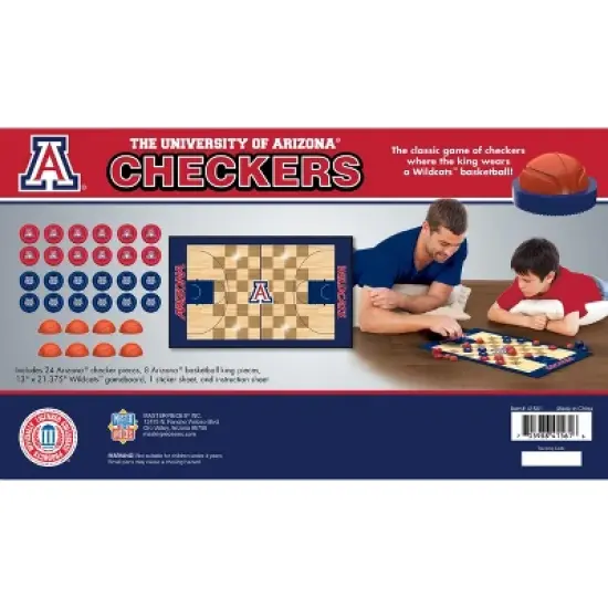 MasterPieces Officially licensed NCAA Arizona Wildcats Checkers Board Game for Families and Kids ages 6 and Up image {3}