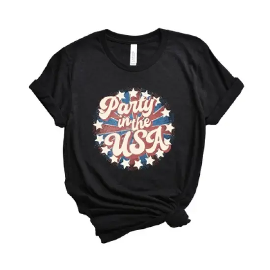 Simply Sage Market Women's Party In The USA Circle Short Sleeve Graphic Tee image {2}