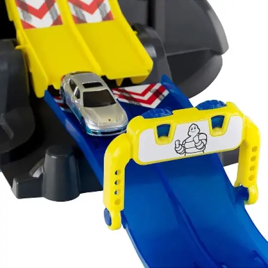 Theo Klein 3409 Parking Garage Tower Interactive Toy with 4 Levels, Double Tracks, and 2 Cars for Ages 3 and Up, Yellow and Blue image {3}