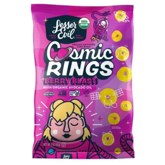 LesserEvil Cosmic Rings Berry Blast - 3oz image {3}