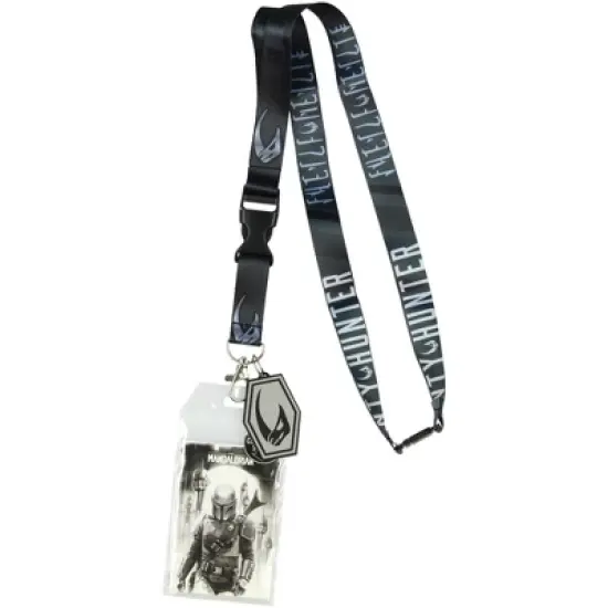 Star Wars The Mandalorian Bounty Hunter Lanyard ID Holder With Rhino Rubber Charm image {5}