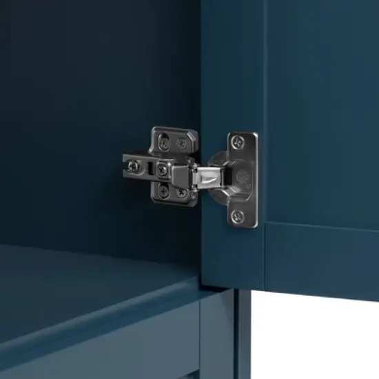 30'' Modern Bathroom Vanity with Ceramic Sink, Freestanding Storage Cabinet with Soft Close  Doors, Drawer & Gold Handles, Blue - ModernLuxe image {11}