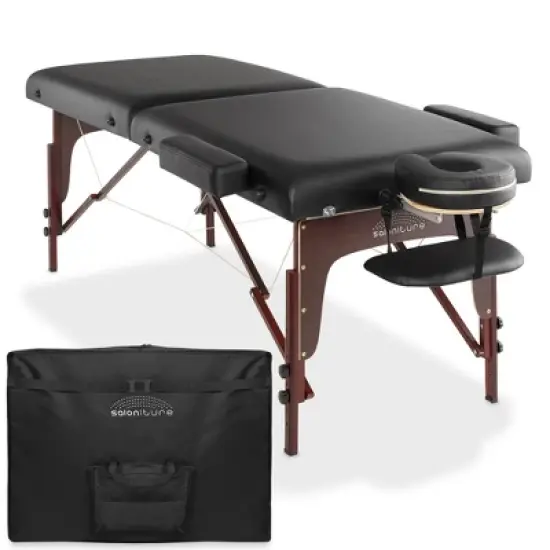 Saloniture Professional Portable Lightweight Bi-Fold Massage Table with Reiki Panels image {7}