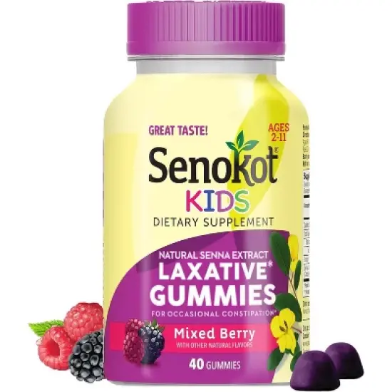 Senokot Kids Dietary Supplement Laxative Gummies, Mixed Berry Flavor, 40 Count image {7}