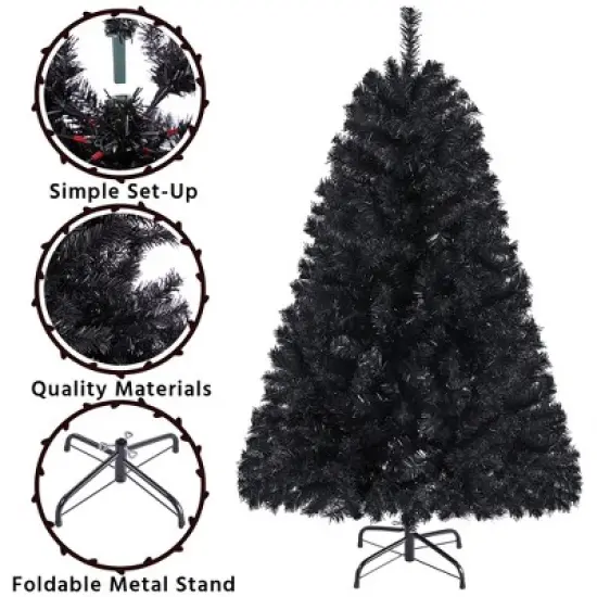 Yaheetech 4.5Ft/6Ft/7.5Ft Artificial Christmas Tree Hinged Spruce Artificial Tree with Foldable Stand image {3}