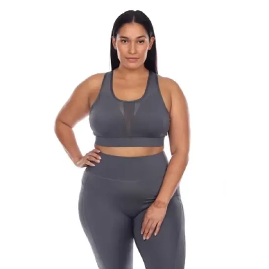 Plus Size Racer Back Sports Bra - White Mark image {7}