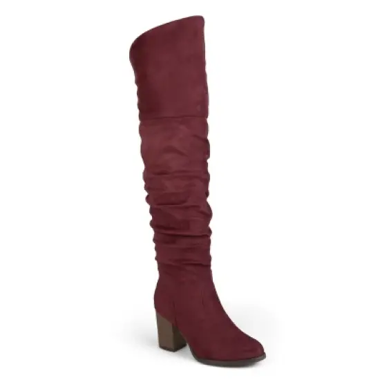 Journee Collection Womens Kaison Wide Calf Stacked Heel Over The Knee Boots image {13}