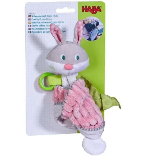 HABA Cuddly Bunny Hops Snuggly Lovey Baby Blankie image {9}
