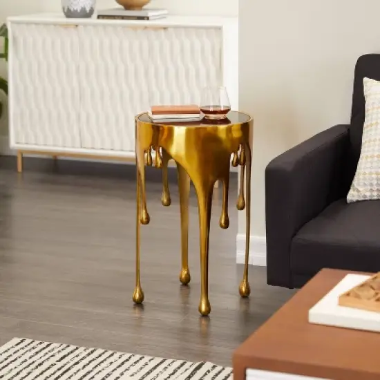 Contemporary Aluminum Melting Accent Table - Olivia & May image {35}