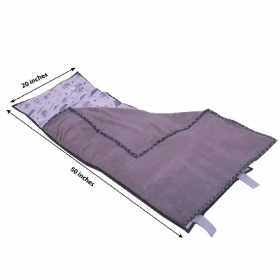 Bacati - Woodlands Gray Beige Neutral Cotton Toddler Nap Mat image {2}